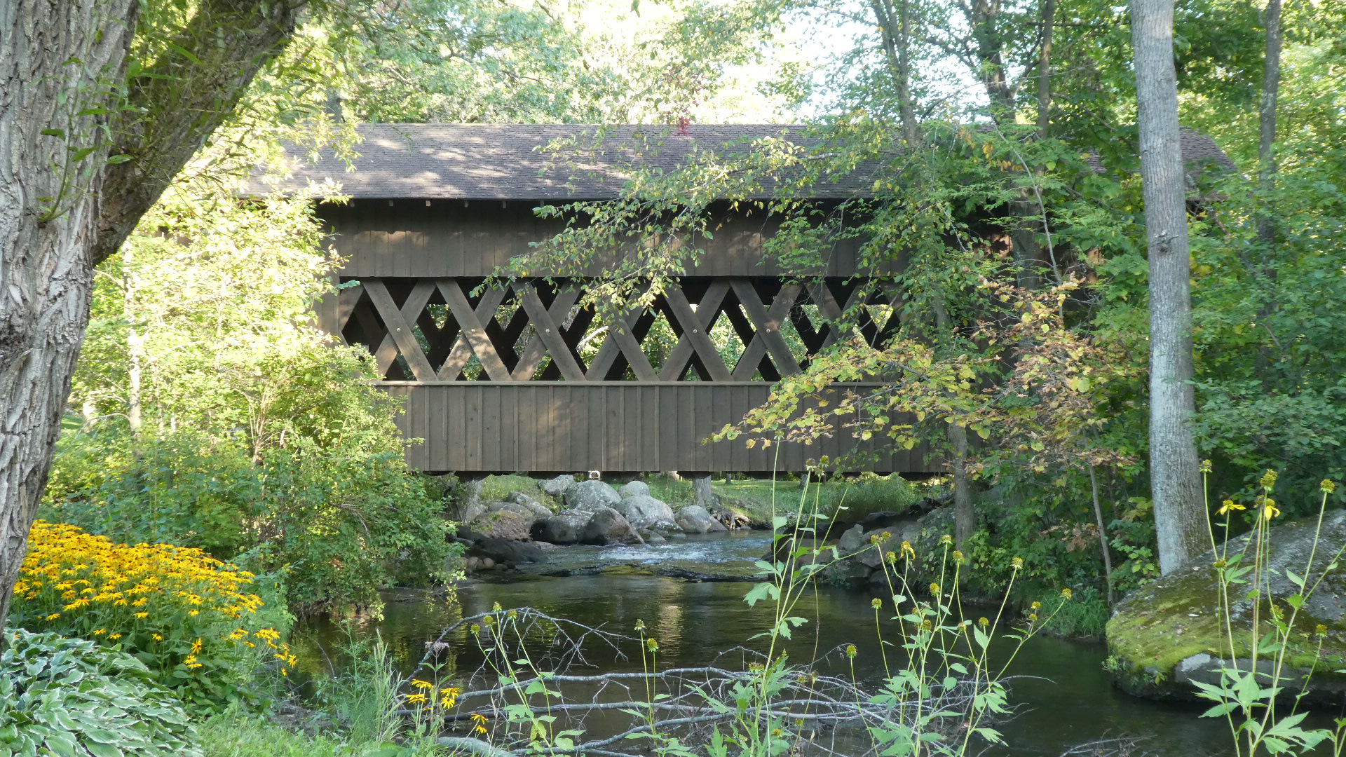 Covered Bridge just
                    outside Saxeville